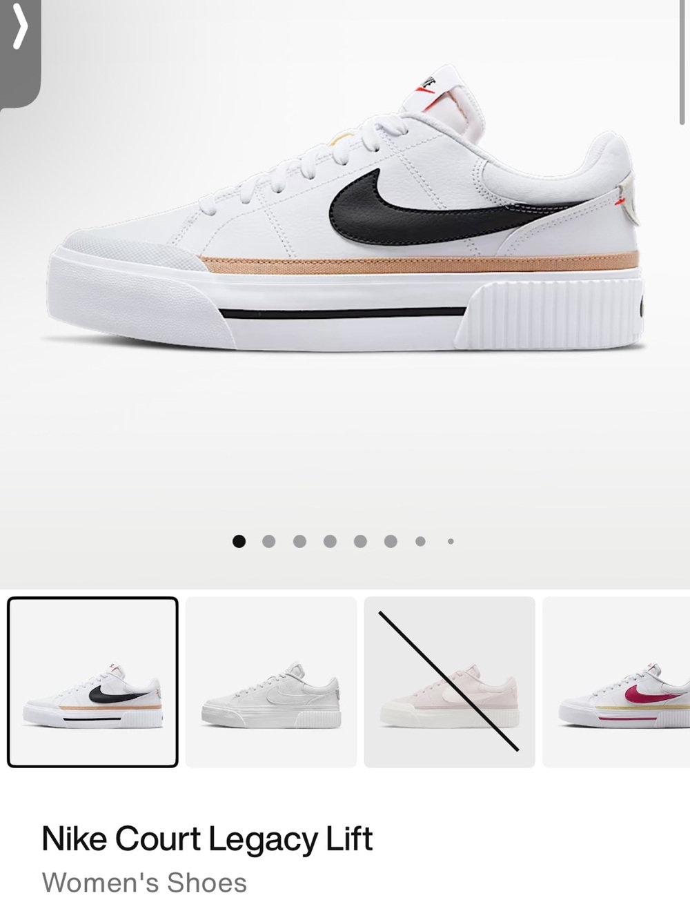 Nike White Low-Top Sneakers with Black Swoosh & Tan Stripe